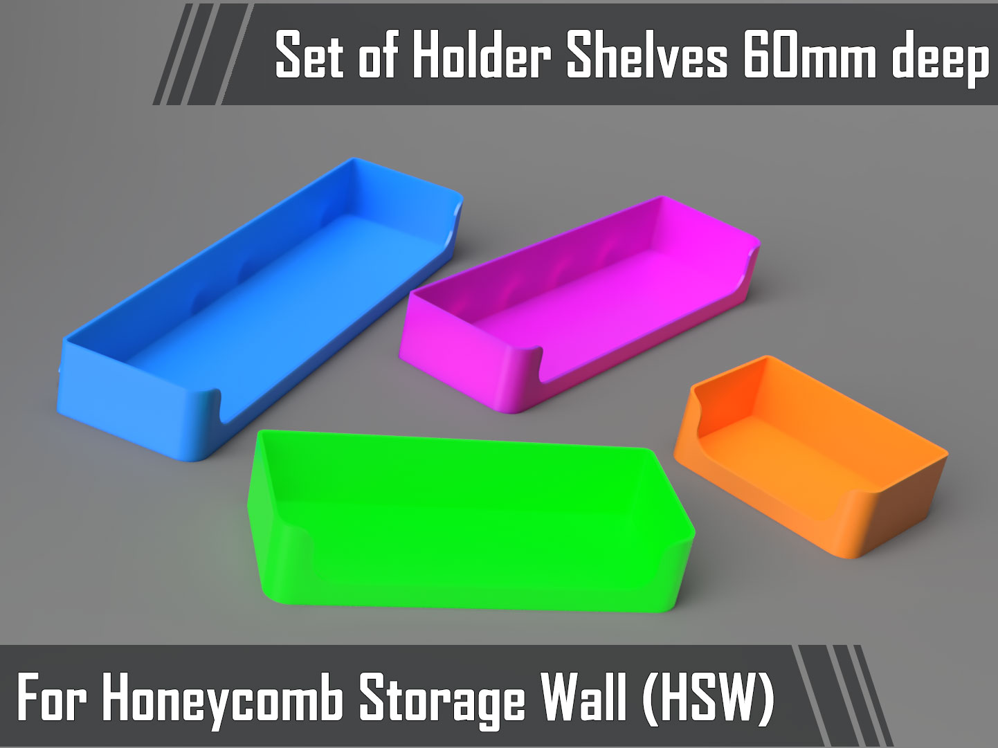 Set of 60mm Deep Shelves or Holders