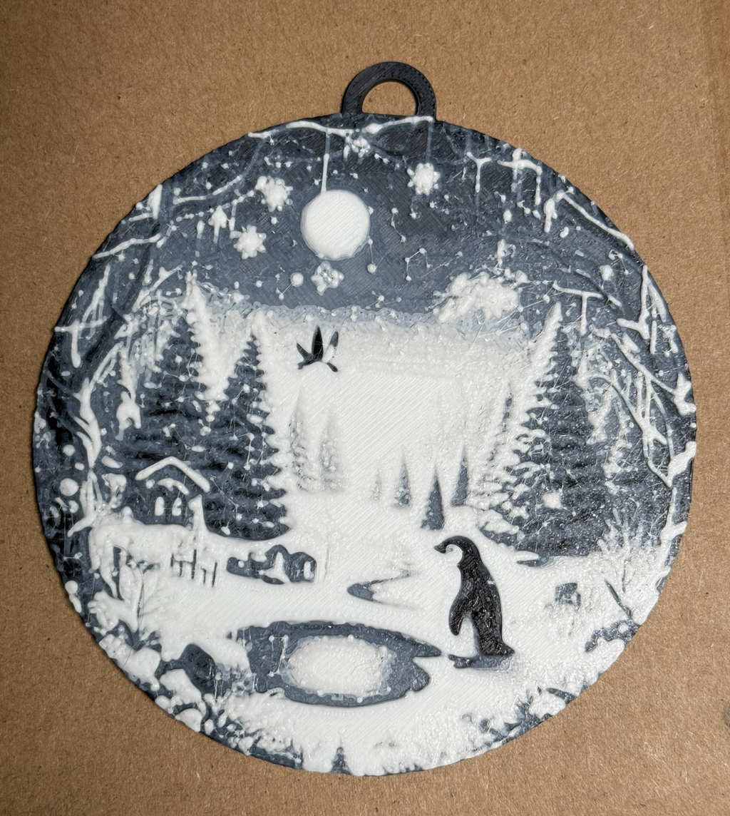 snow globe christmas landscape hueforge