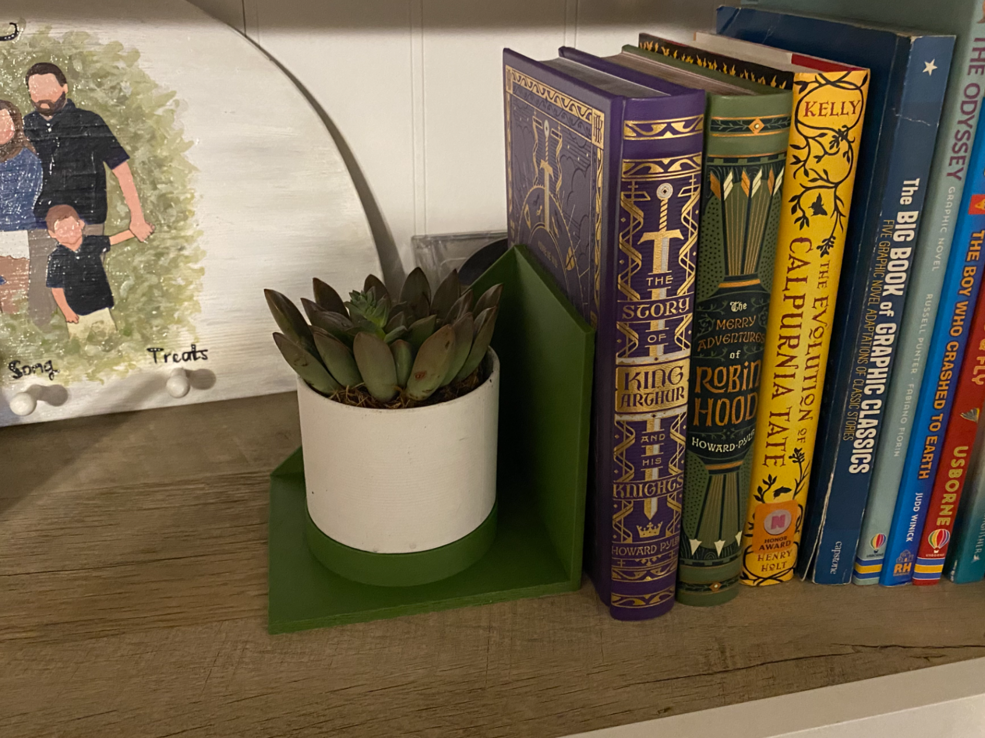 Succulent Planter Bookend - Square Corcelain Cups