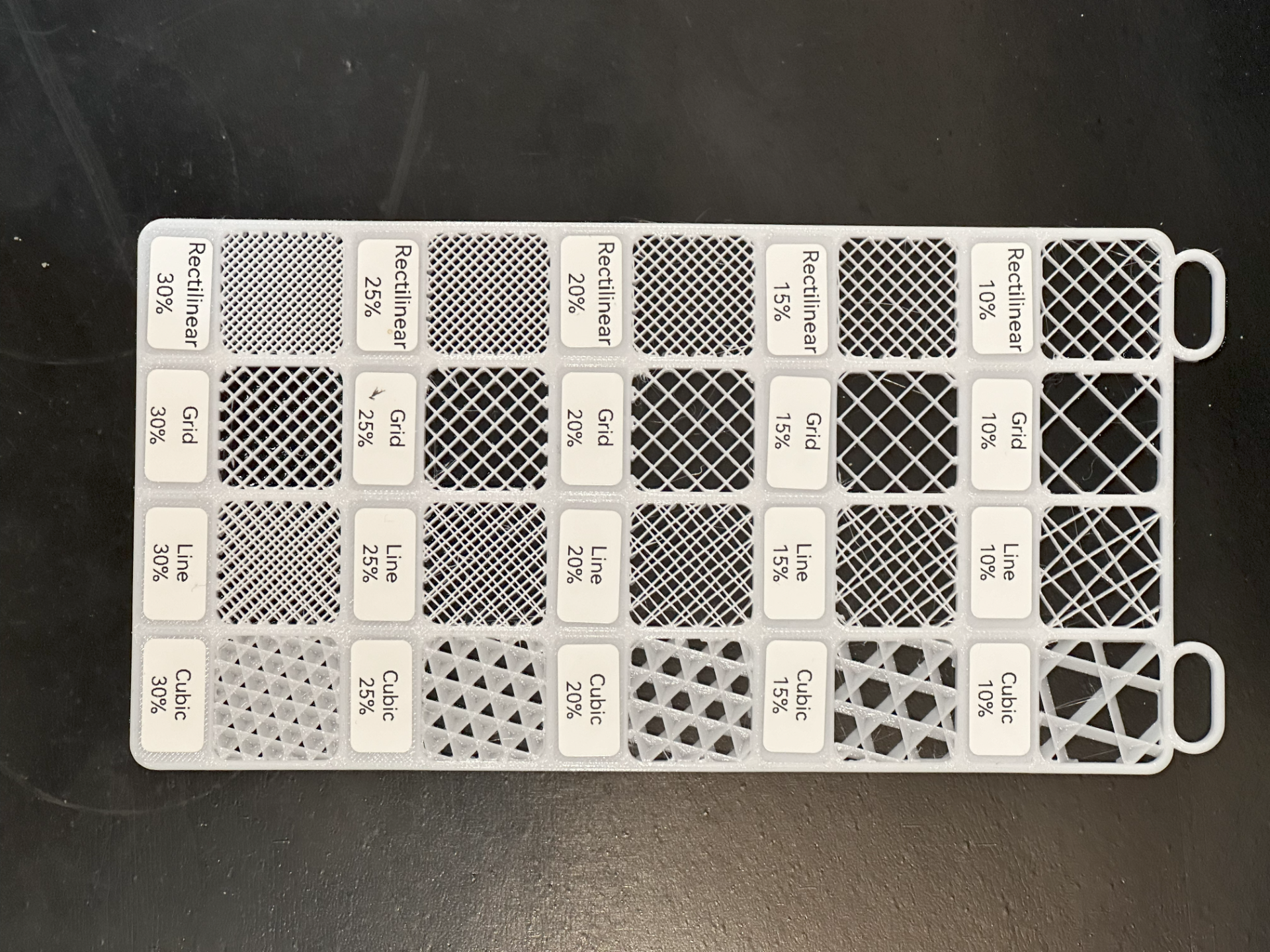 Filament Swatch System - Infill patterns 01