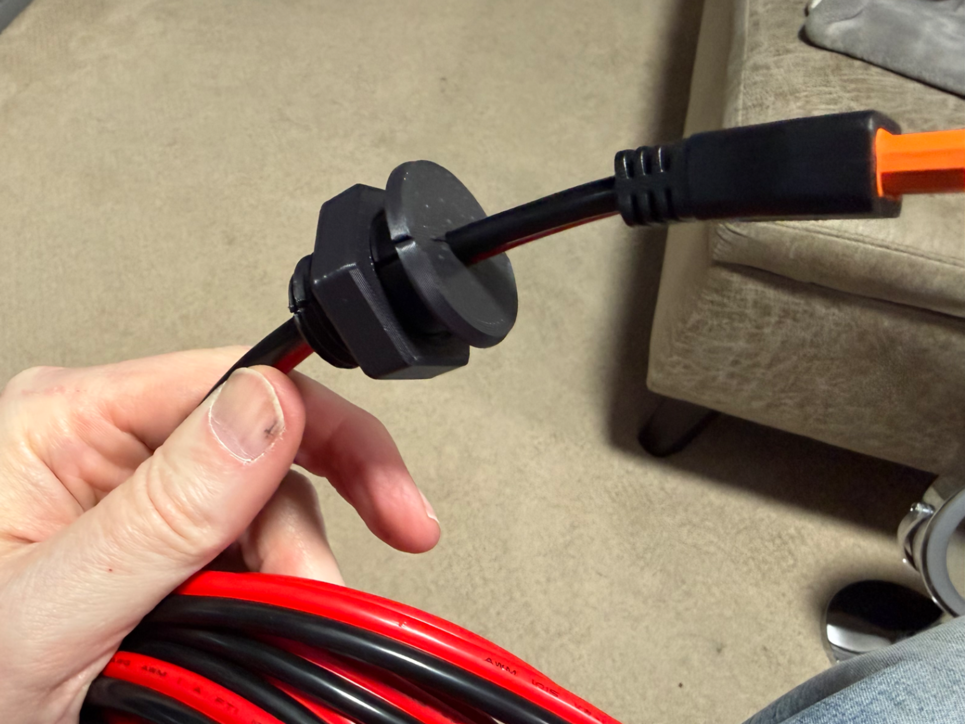 Solar Bulkhead Grommet 2x 10awg Cables