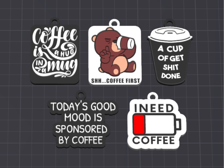 coffee - set 1 keychains/charms(free commercial)