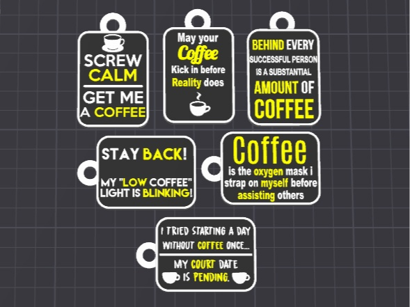coffee set 3 keychains / charms (free commercial)