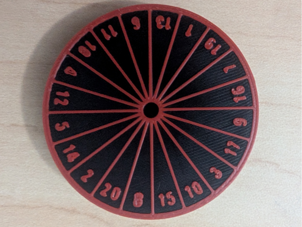 D20 wheel face for Lottory Turntable