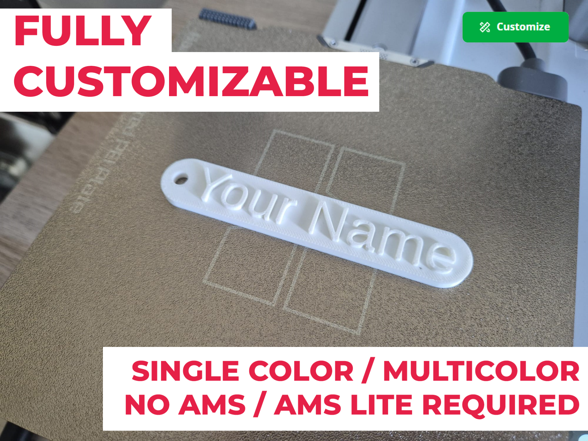 Customizable simple keychain