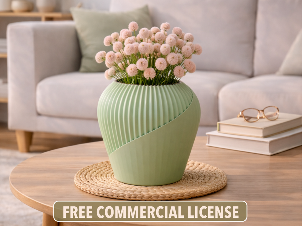 Cactus Rift Japandi Vase - FREE COMMERCIAL LICENSE