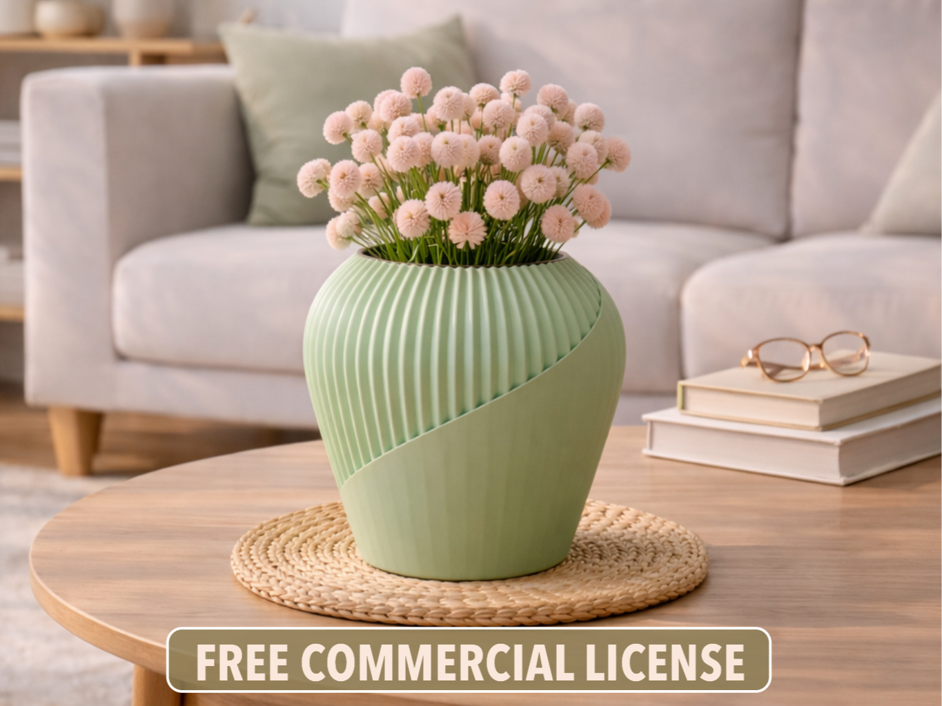 Cactus Rift Japandi Vase - FREE COMMERCIAL LICENSE