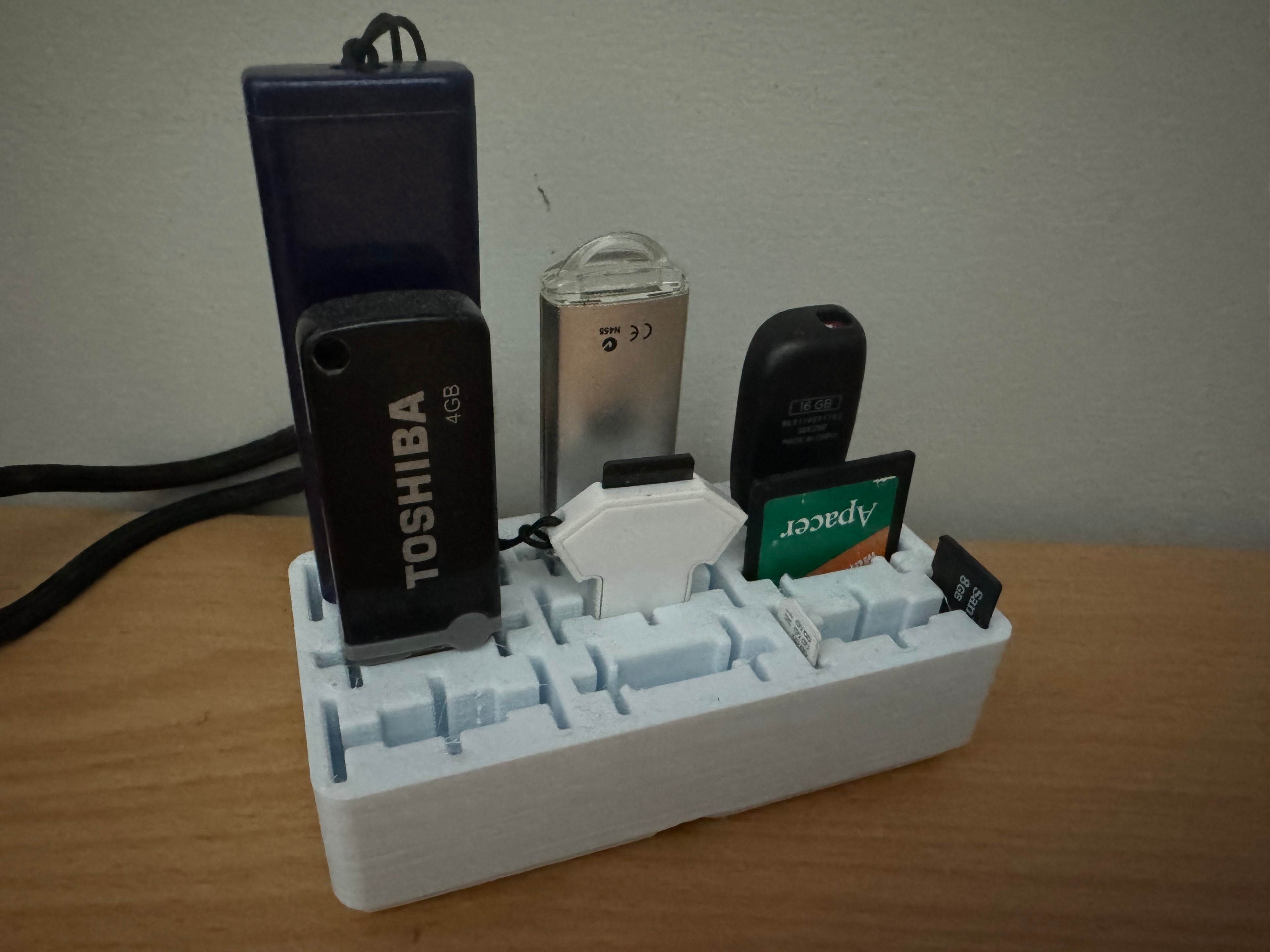 Gridfinity Multicard holder USB, SD, SDMicro