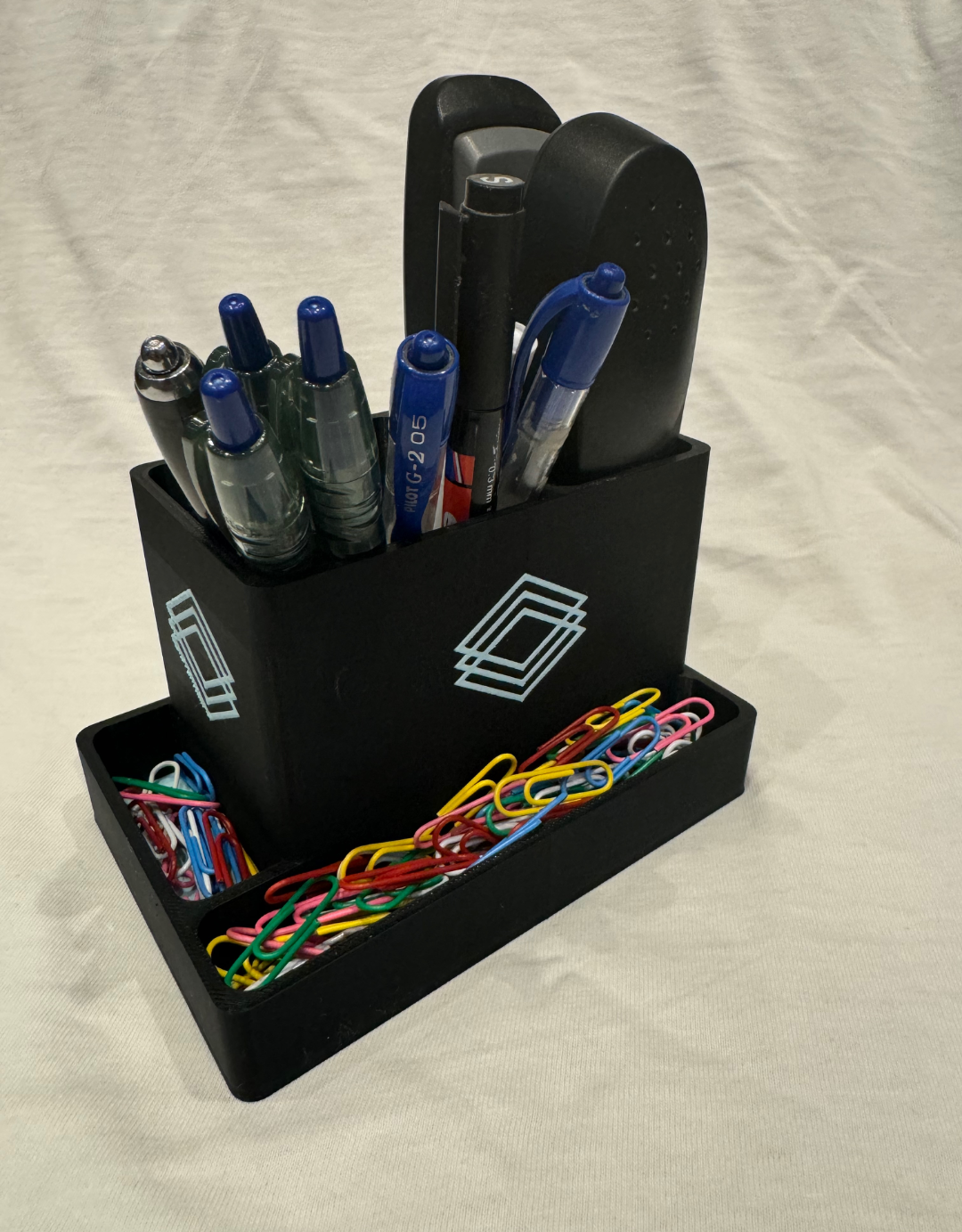 Pen Holder with Stapler and Paper Clip Box