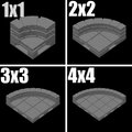 Curved Tile Set w/Low-Wall | Cut Stone | Openlock 25mm