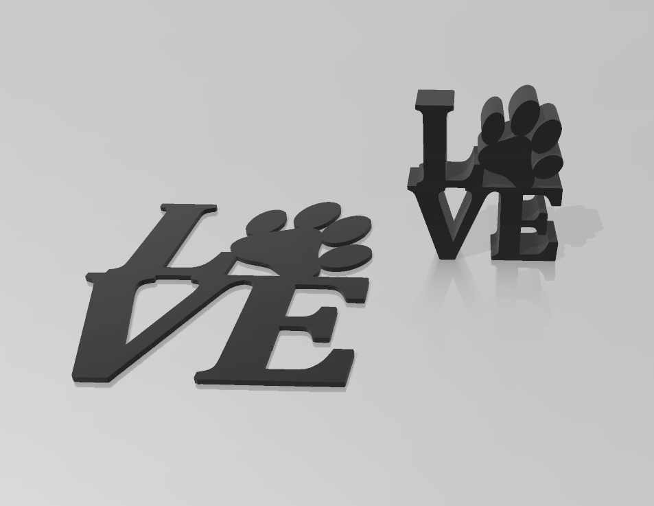 3D Dog love + 2D wall decoration