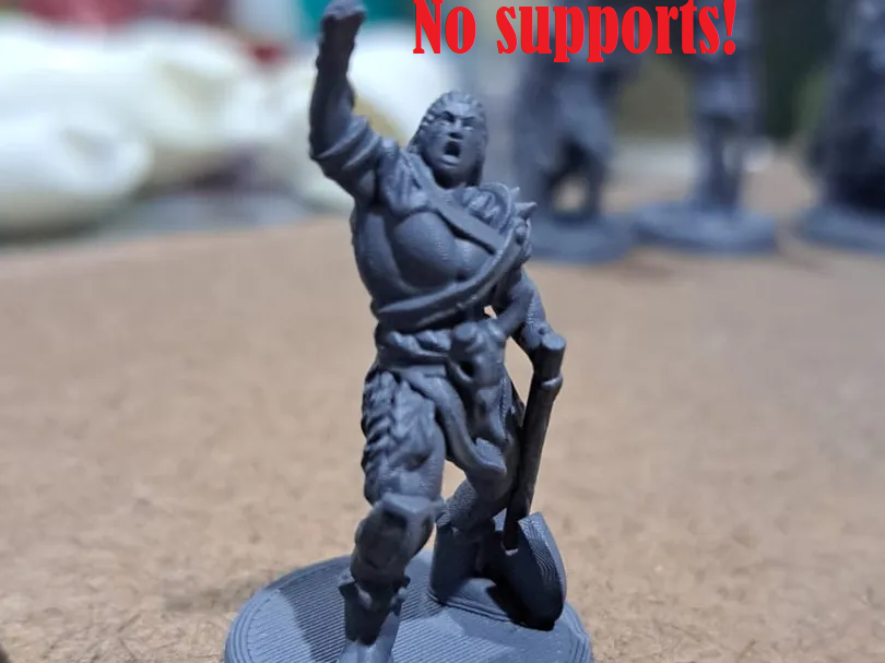Barbarian Miniature - DnD - No Supports!