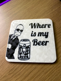 Homer Simpson Where is my Beer Coaster Duff
