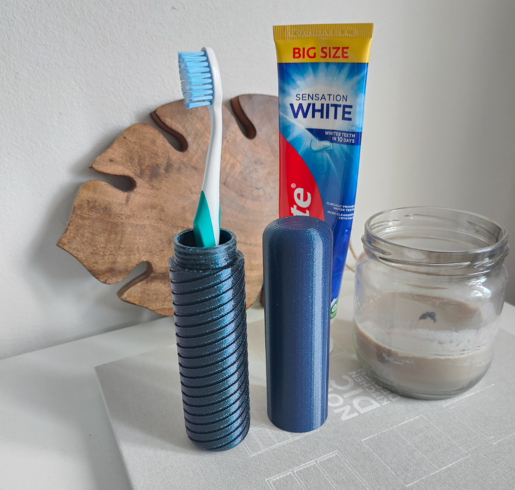 Portable Travel Toothbrush Case - Spiral pattern