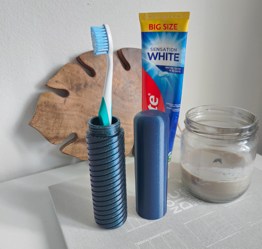 Portable Travel Toothbrush Case - Spiral pattern