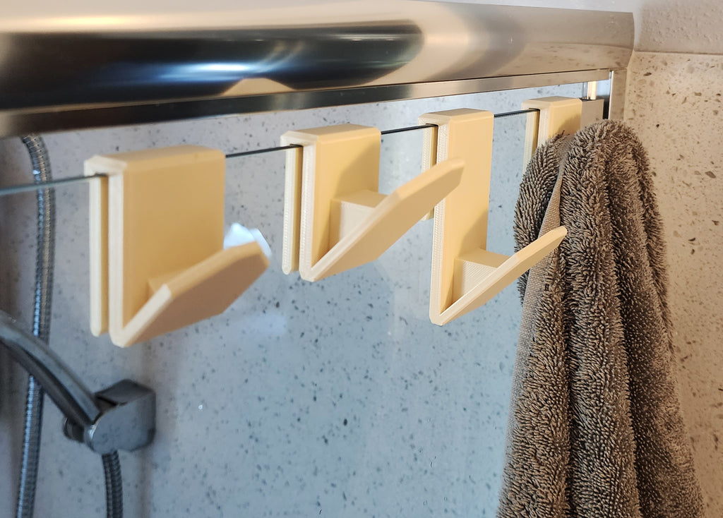 6mm Glass Door Towel Hooks - No Supports