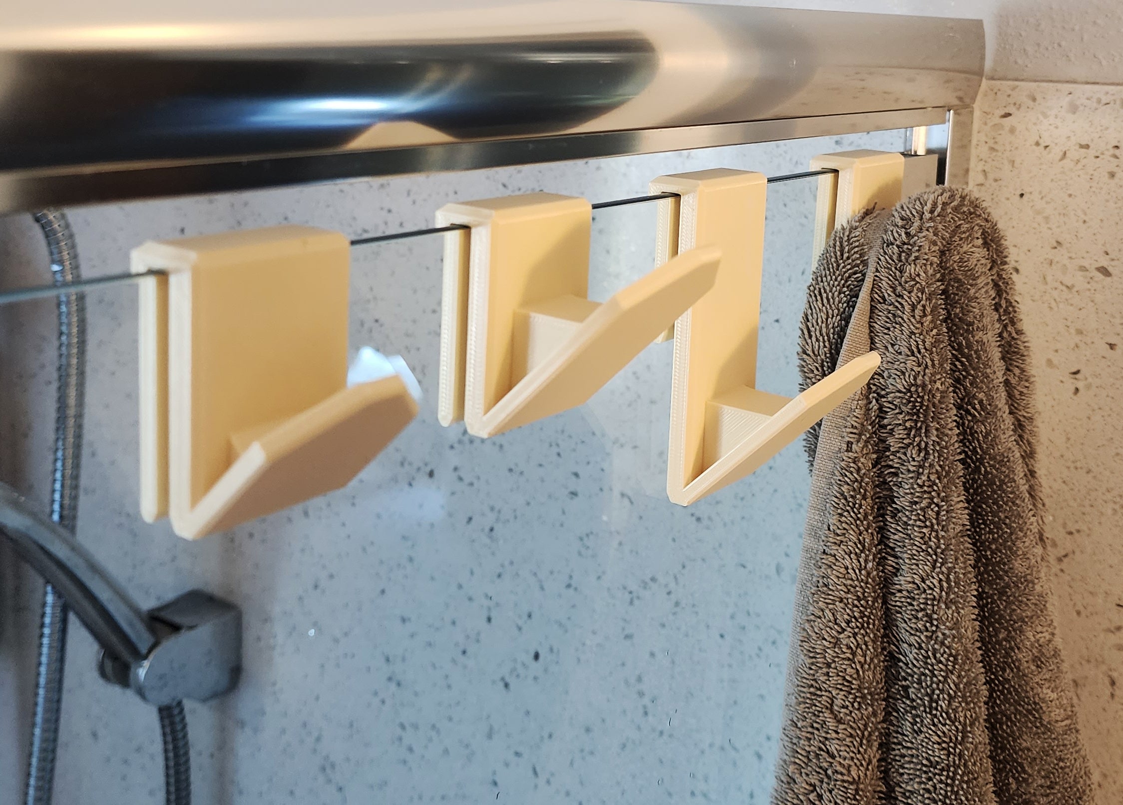 6mm Glass Door Towel Hooks - No Supports