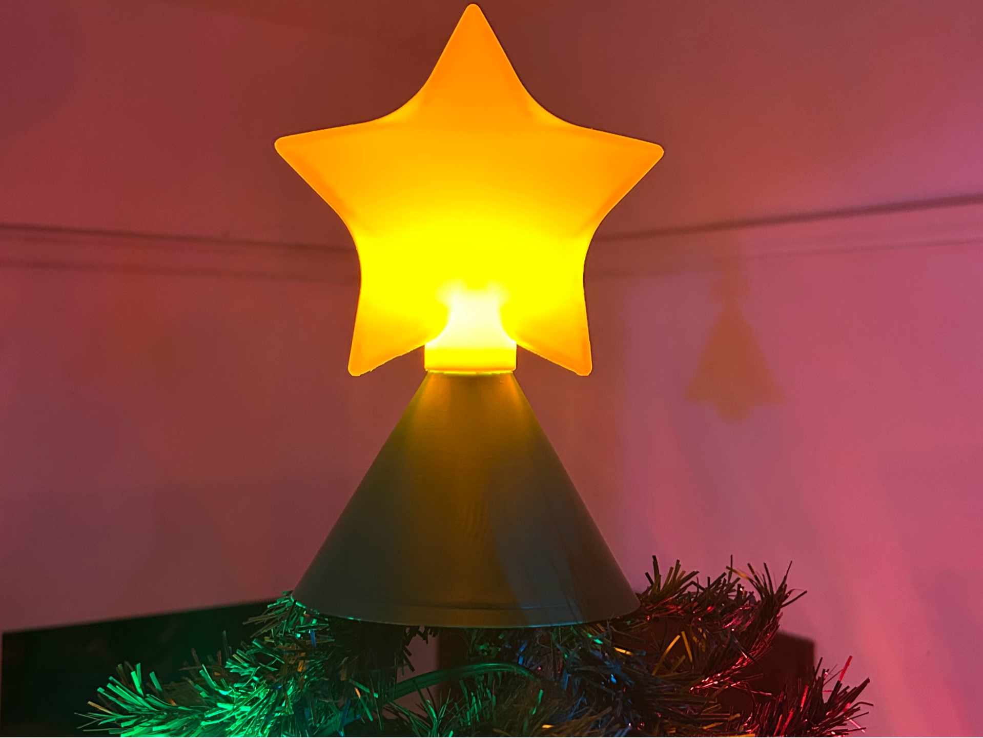 Christmas Tree Star Topper with Clip and Skirt