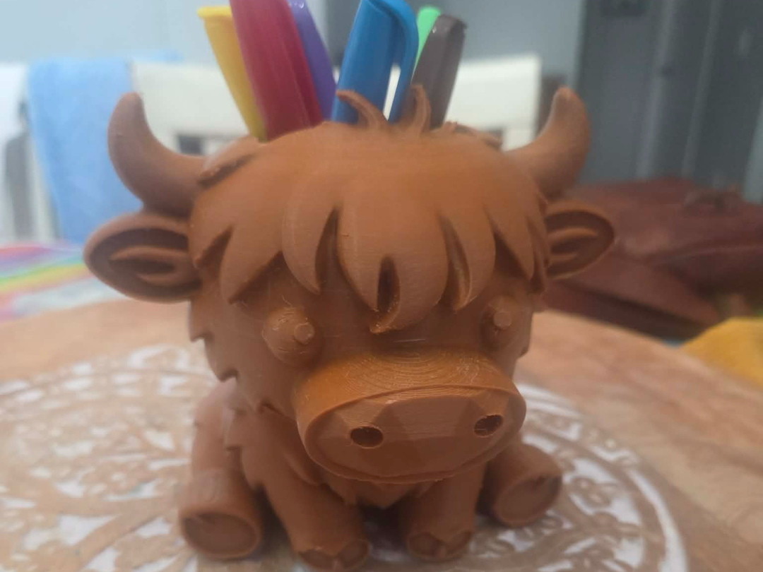 Highland Cow Desk Chaos Coordinator/soap dispenser