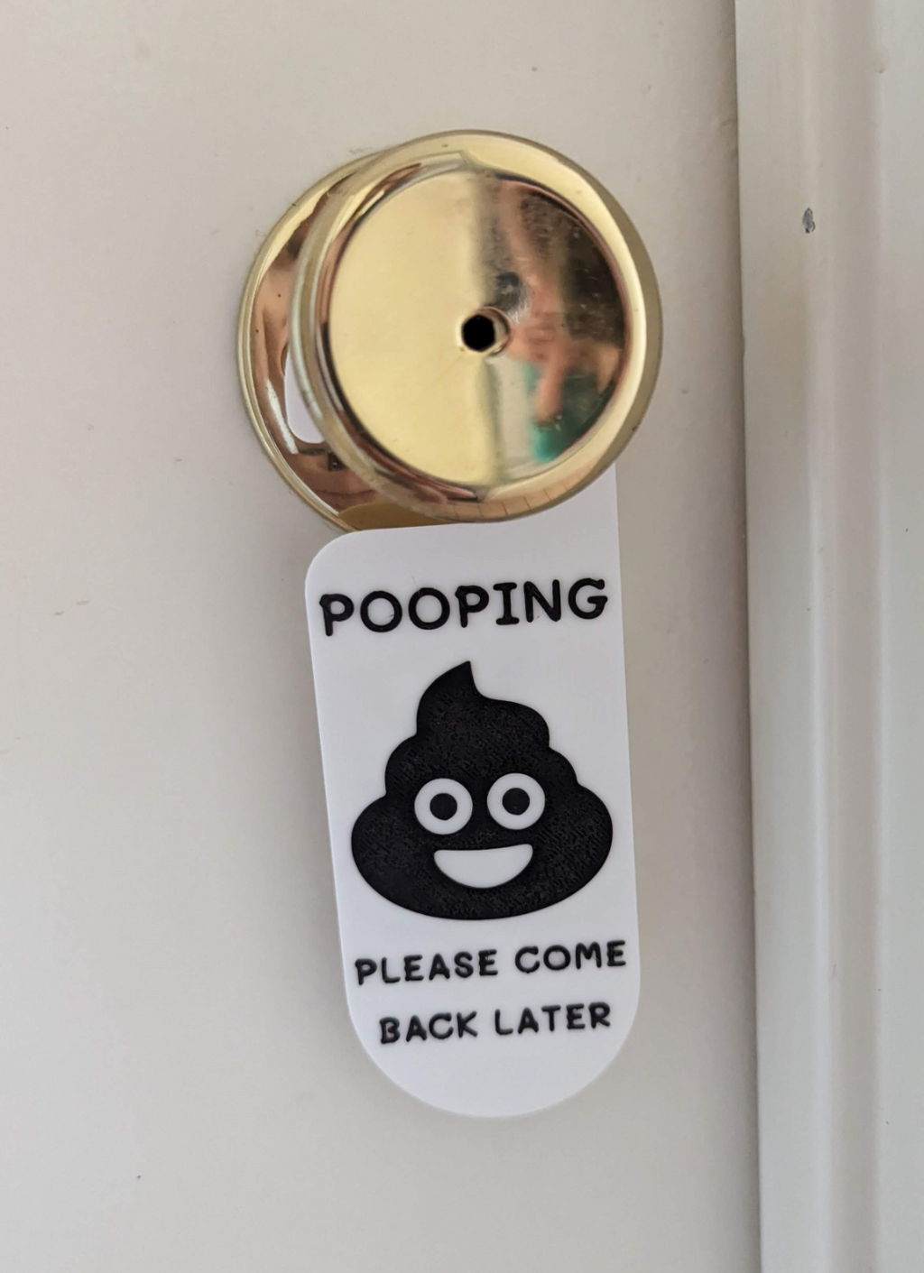 Pooping Door Hanger sign