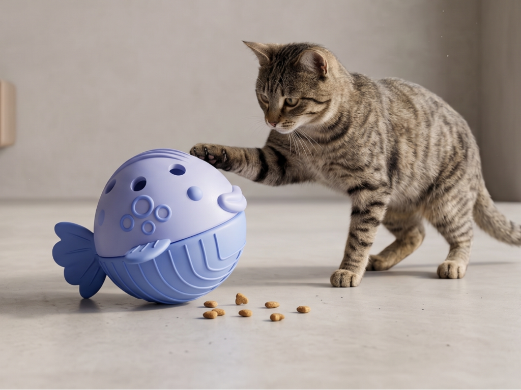 WobbleFish: 3D Interactive Cat Treat Dispenser Toy