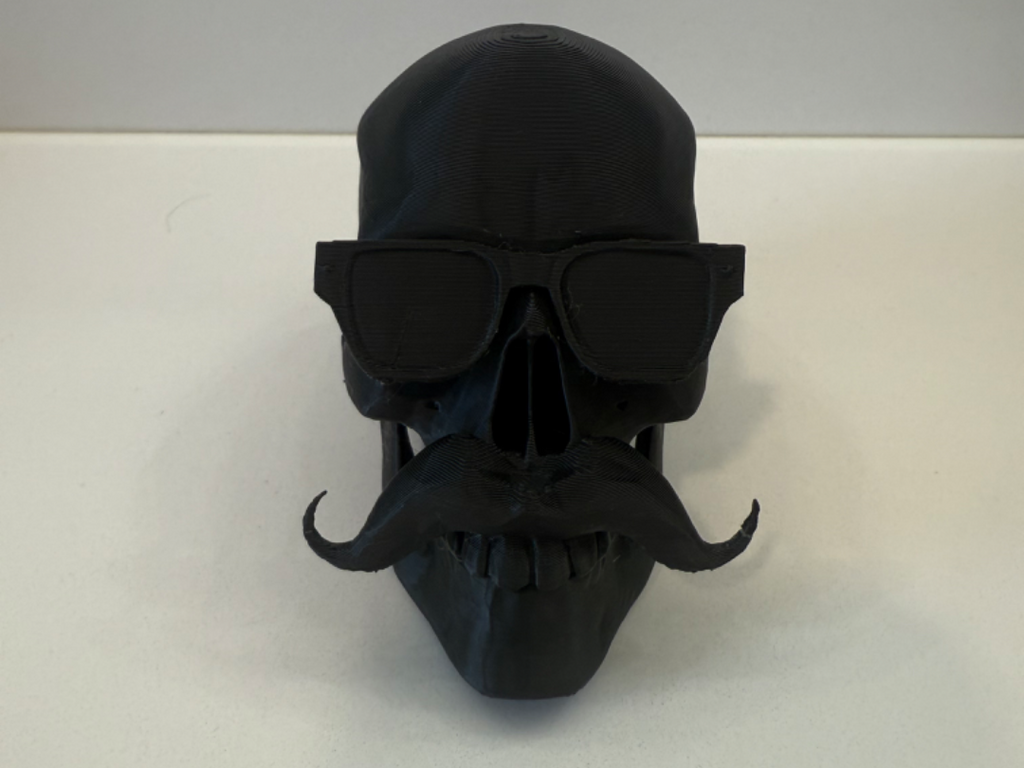 Skull with Mustache and Removable Sun Glasses