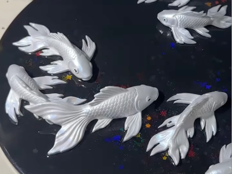 Fish floating in water