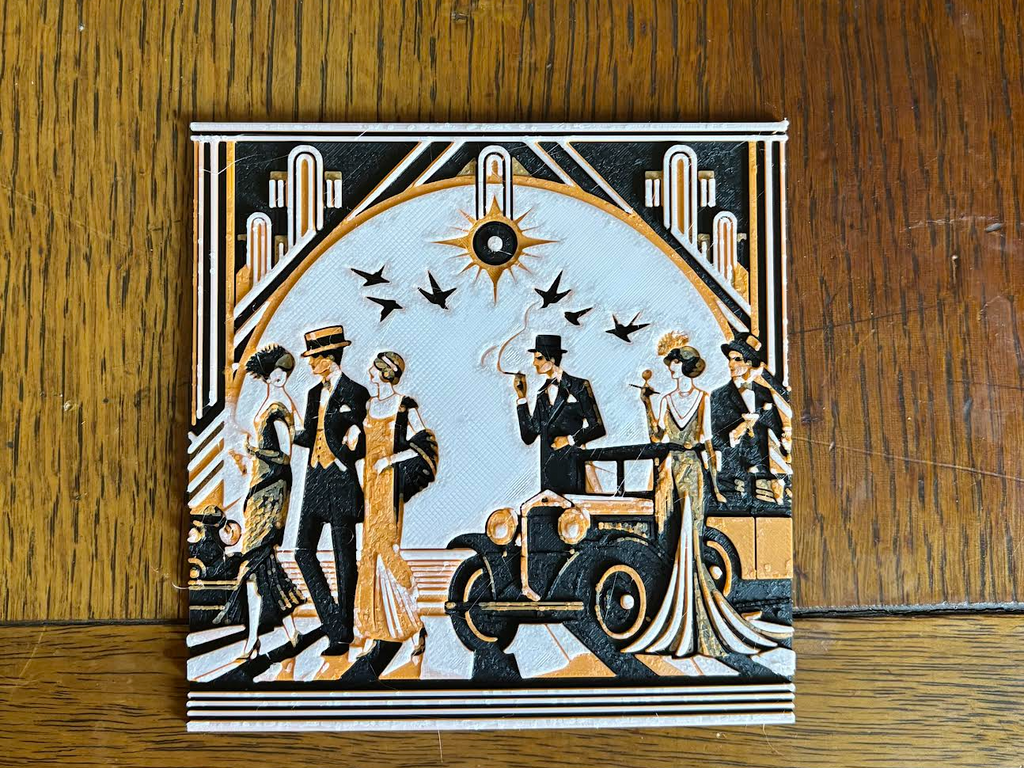 Hueforge Tile Art Deco scene