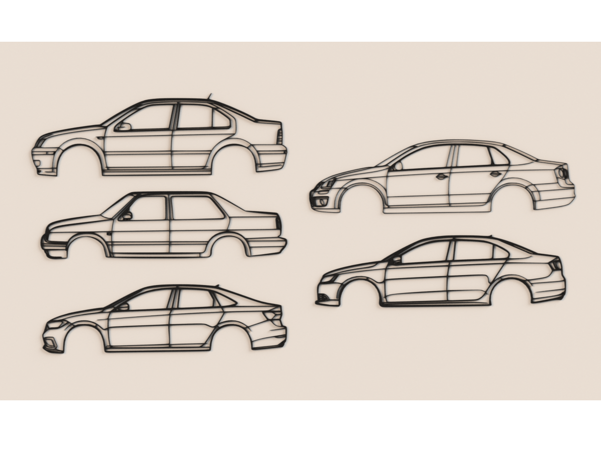 VW Jetta Models 2D wall art decor