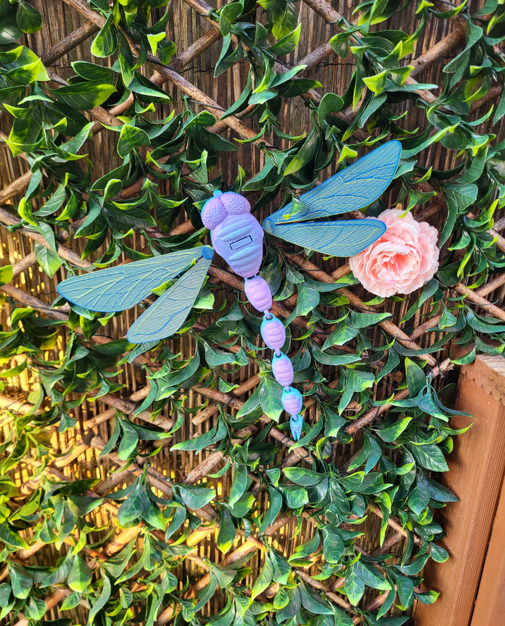 dragonfly articulated with moving wings