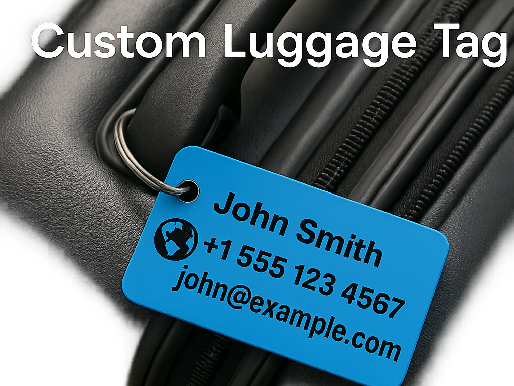 Custom Luggage Tag with Text & Emoji