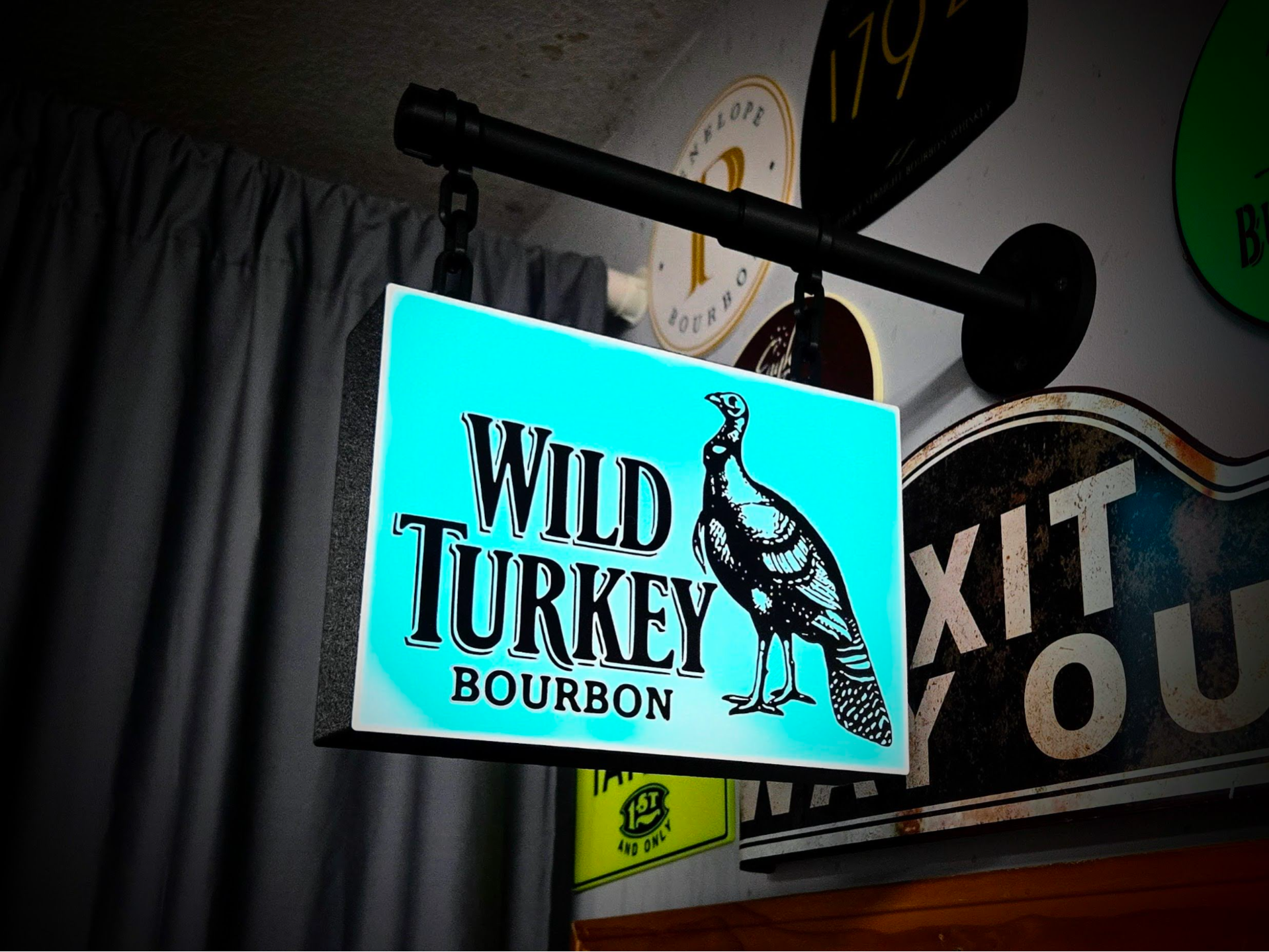 WILD TURKEY ~ 2-Sided Hanging Pub Style Lightbox