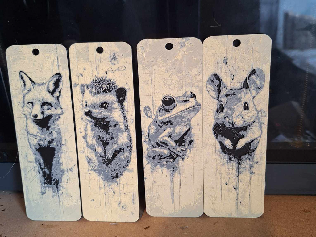 set 2 - Set of 4 rustic woodland animal bookmark