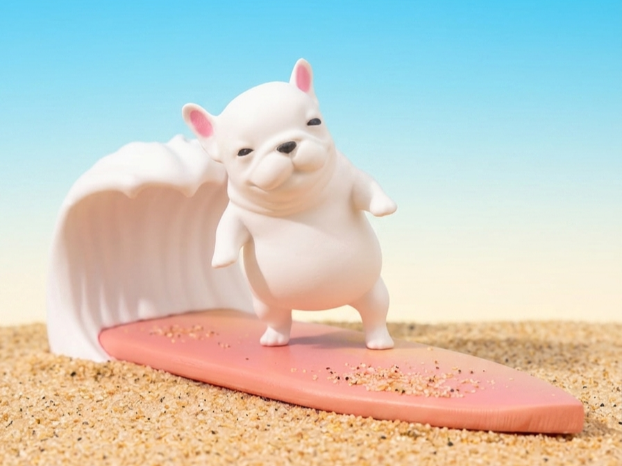 Chill dog on surf