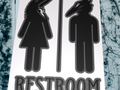 BeetleJuice Restroom Sign