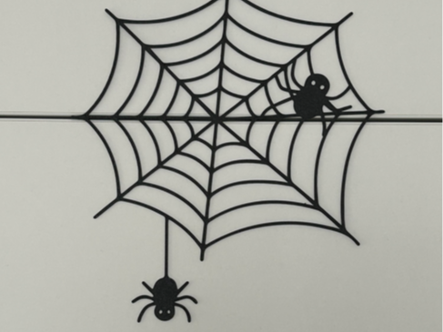 Spiders on web - Halloween silhouette decor