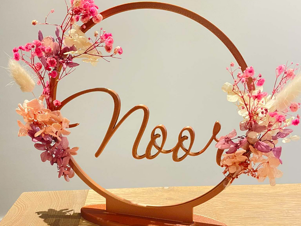 Custom Flower Hoop Name Sign