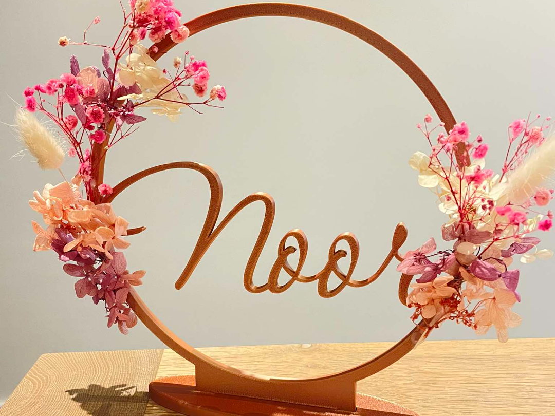 Custom Flower Hoop Name Sign