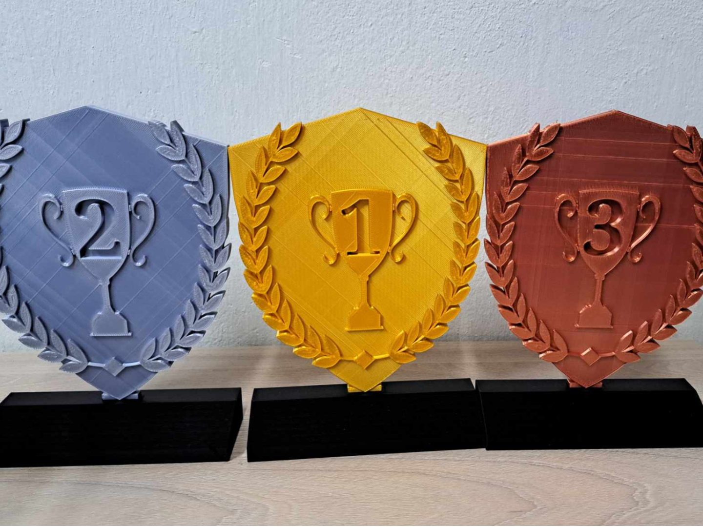 Trophy awards first second third place