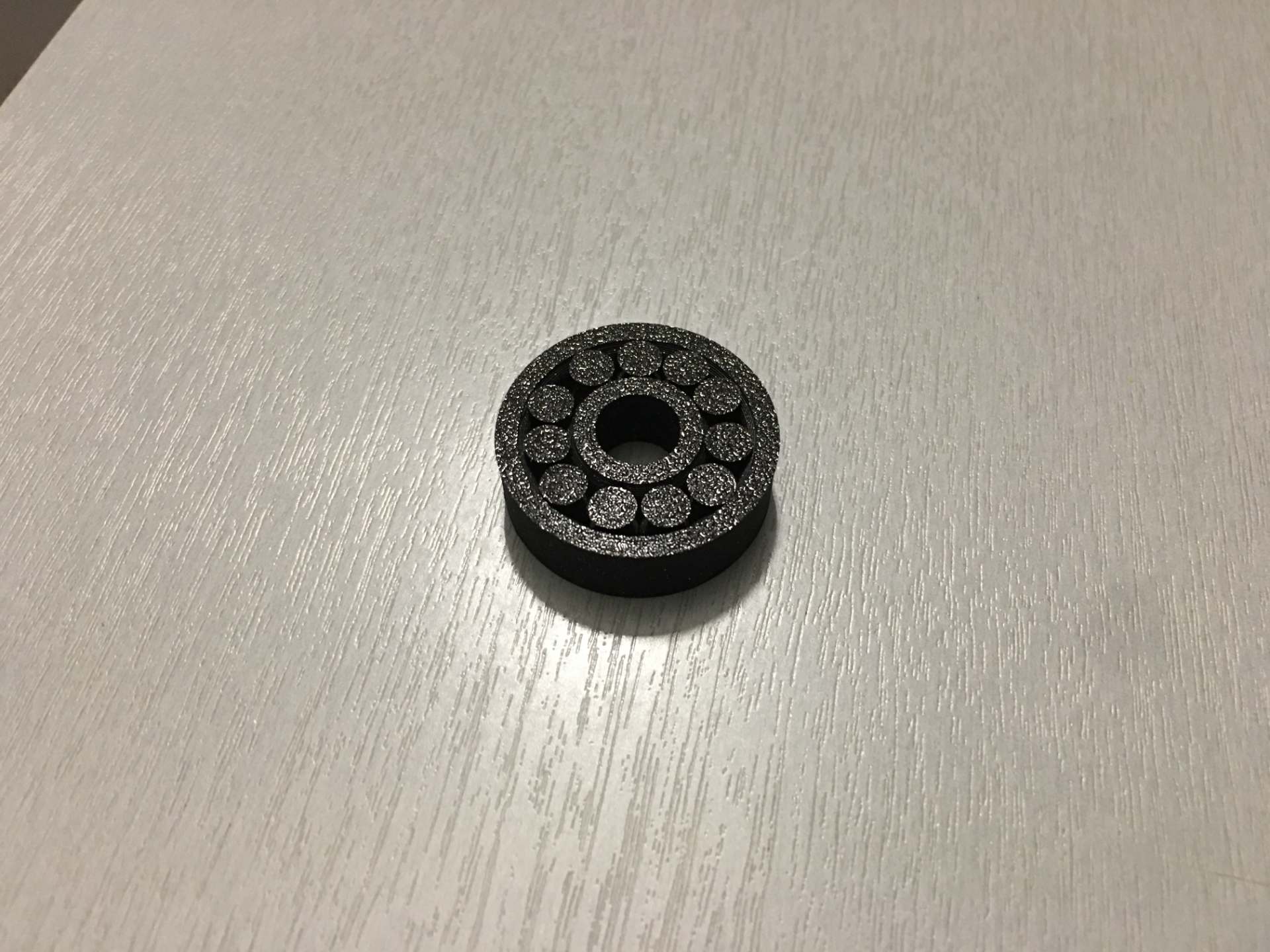 Ball bearing print in place