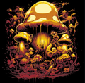 super trippy shroom mushroom HUEFORGE 4 color print