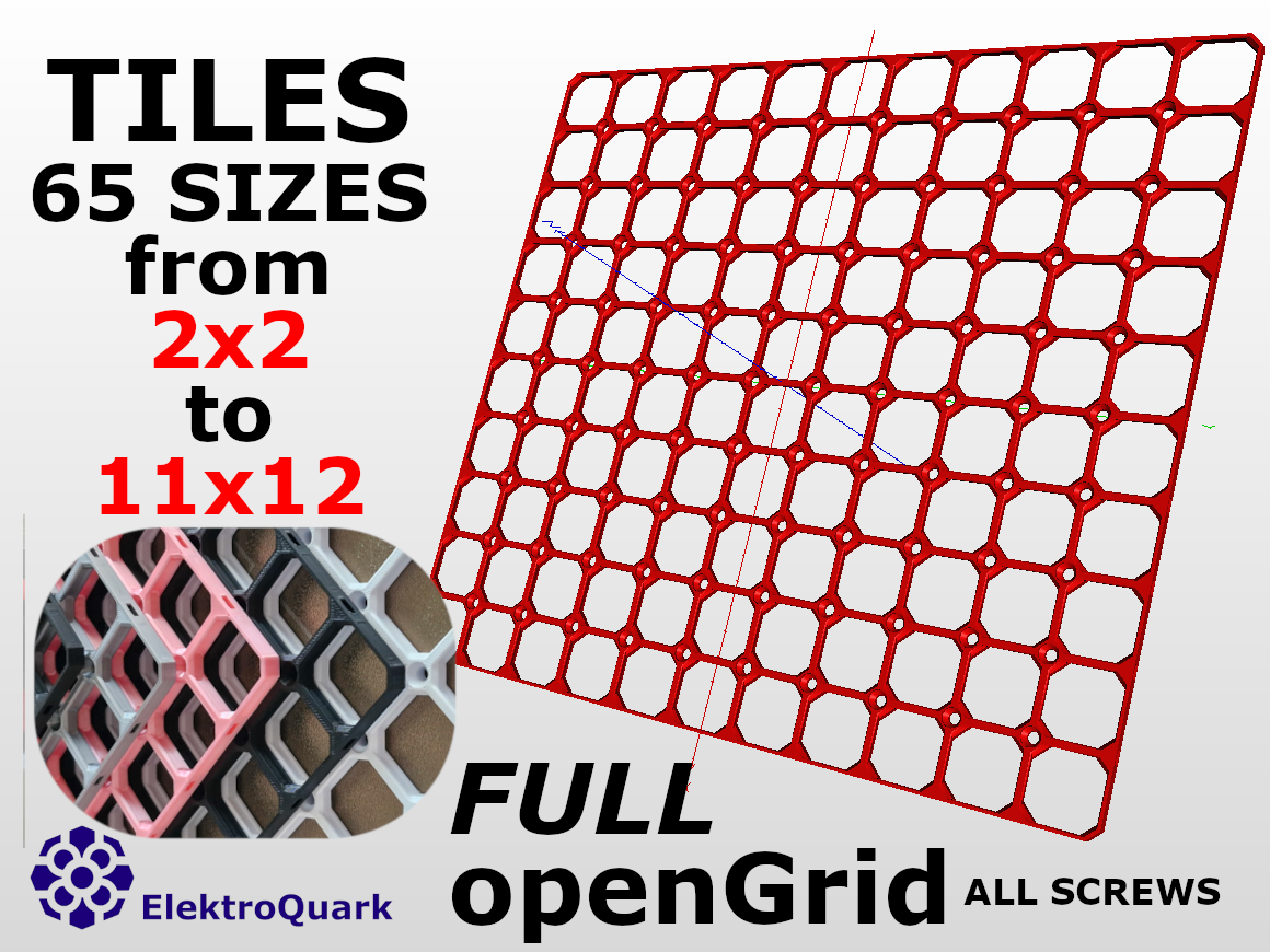 openGrid tiles Full size with all screw holes
