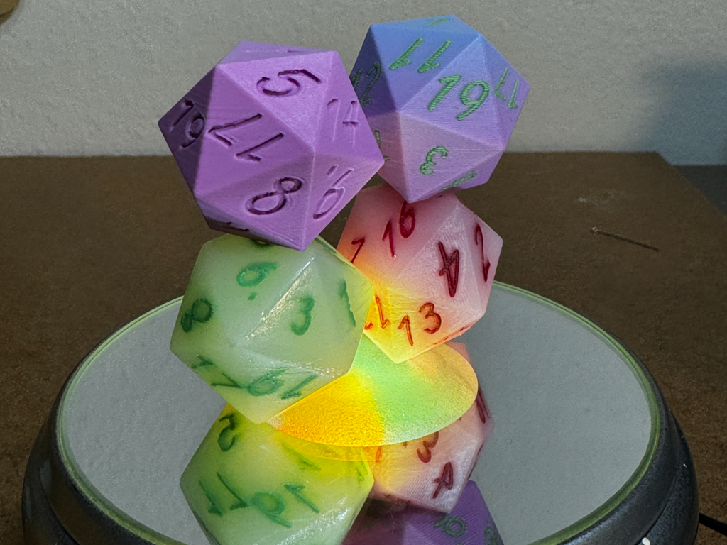 D20 Dice Numerically Balanced Easy Color