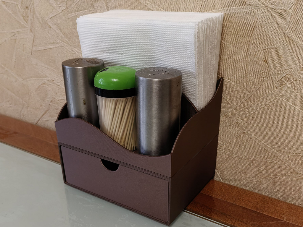 Napkin Holder with Drawer – 2-in-1 Table Organizer