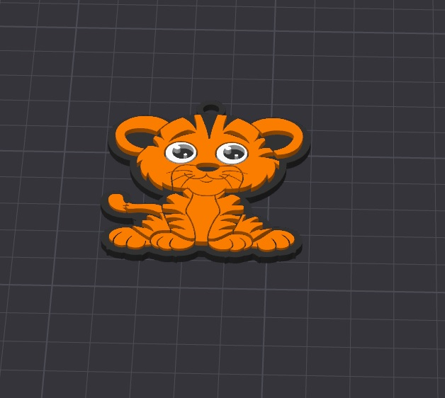 cute animal , trevor the tiger keychain \ necklace charm (free for commercial use)