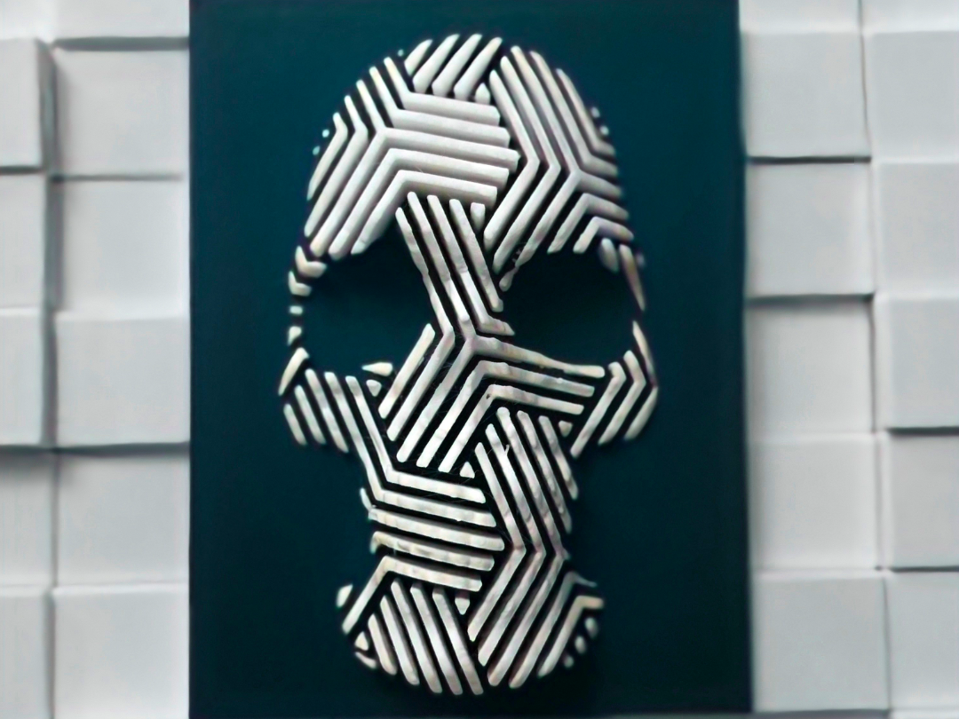Geometric Line Skull Art