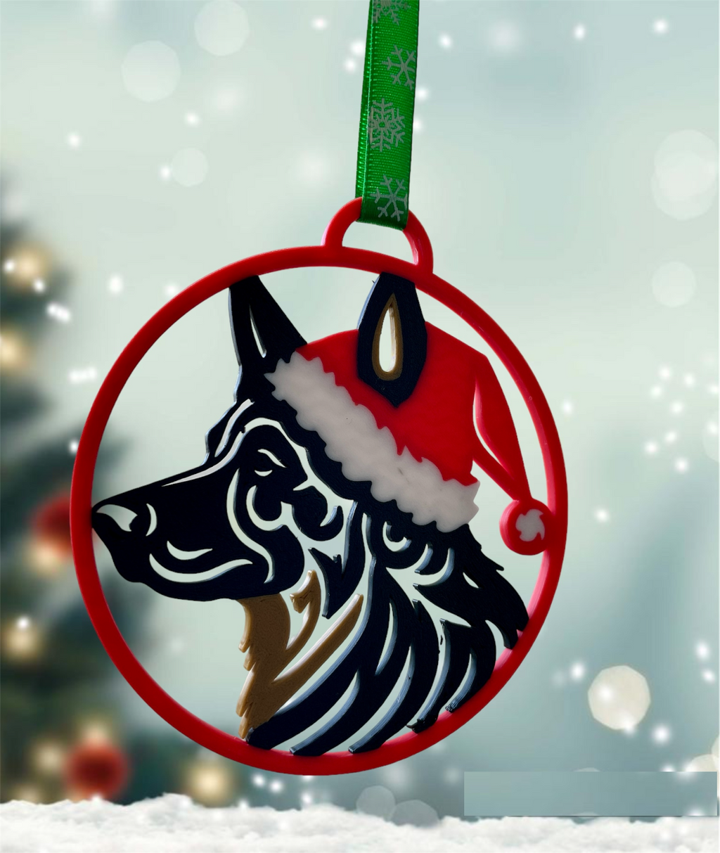 Santa Dog Christmas Ornament