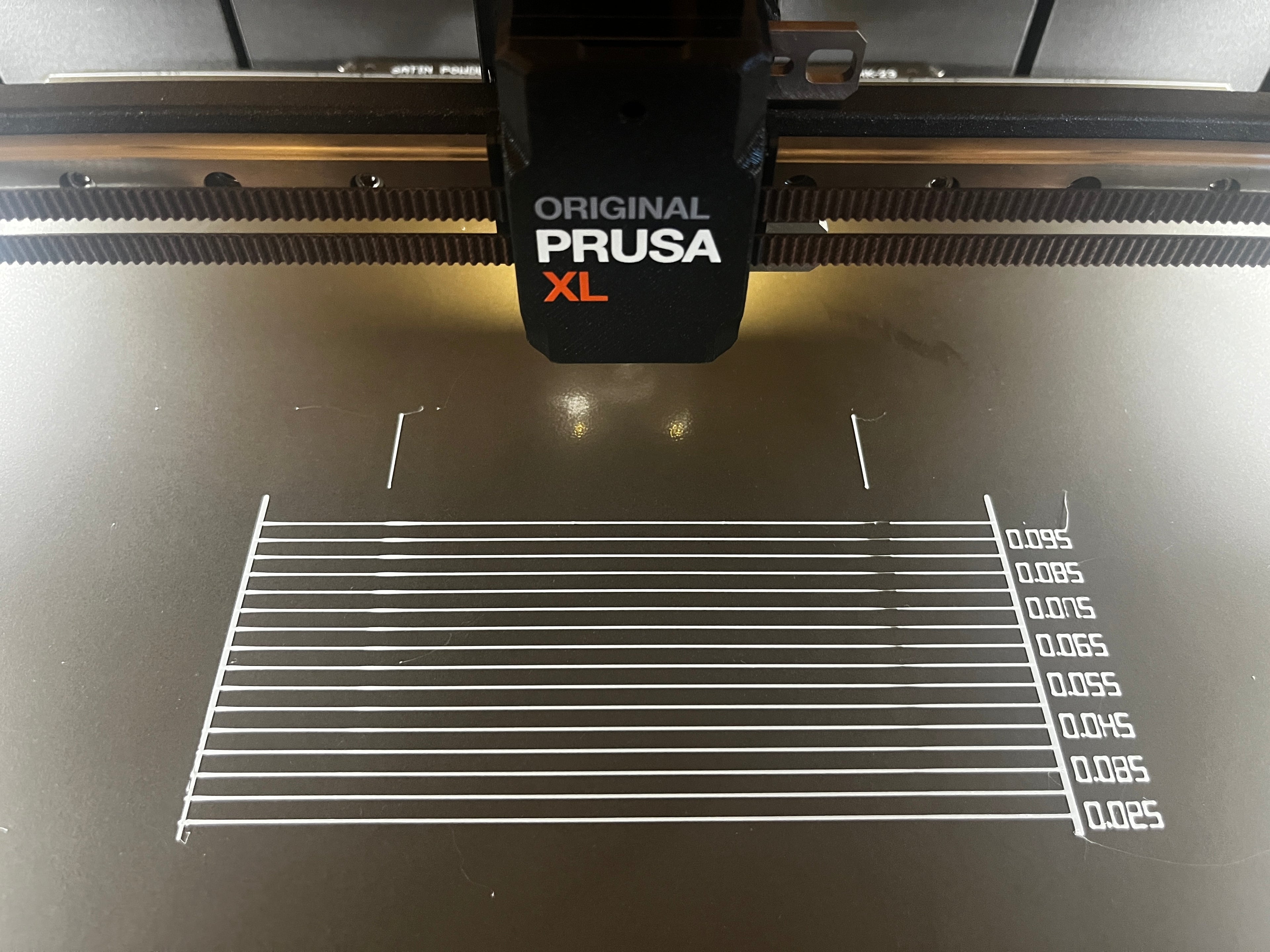 Prusa XL Pressure Advance Linear Calibration Test