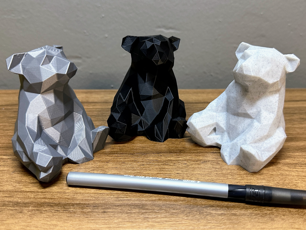 3" Low Poly Bear Chilling Statue Toy~no supports