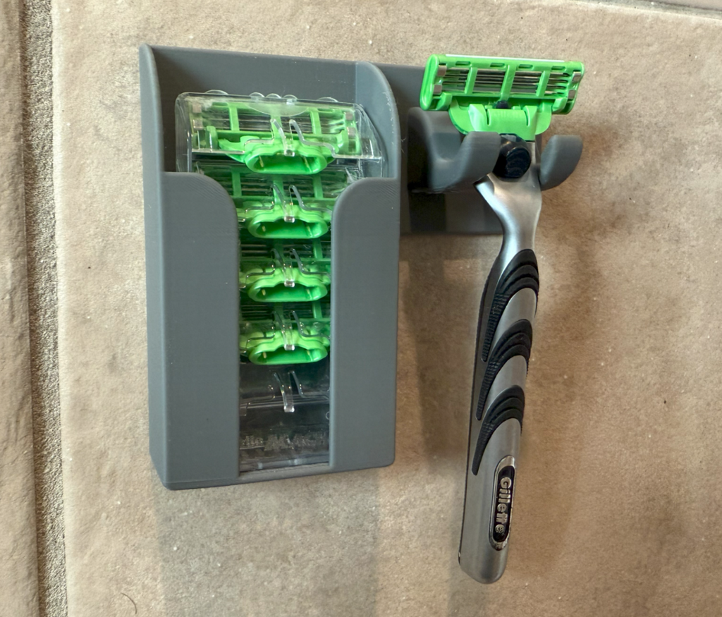 Wall Mount Razor and Cartridge Holder